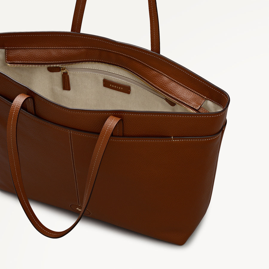 Maldon Mews Large Ziptop Tote Cognac - 112926