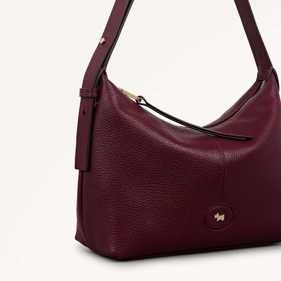 Maldon Mews Medium Ziptop Shoulder Dark Cherry - 112928