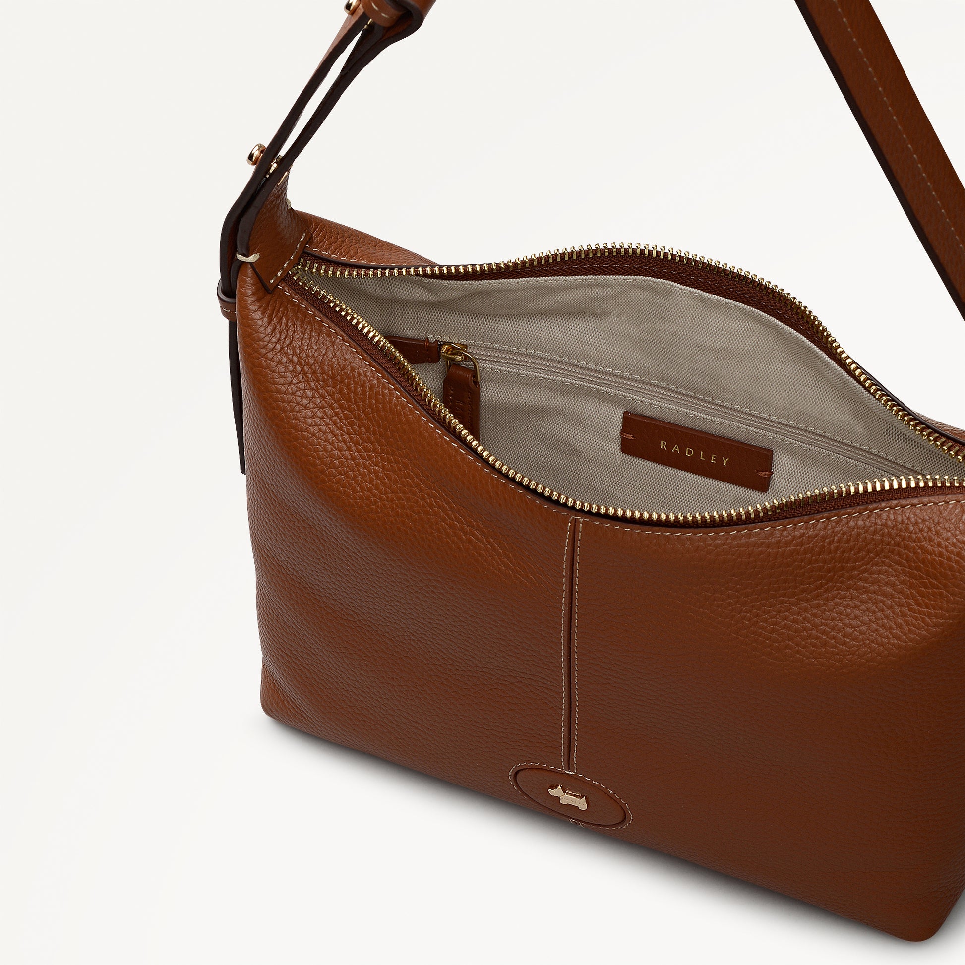Maldon Mews Medium Ziptop Shoulder Cognac - 112929