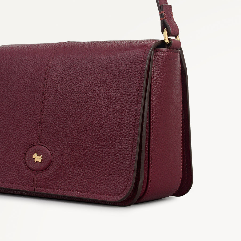 Maldon Mews Medium Flapover Cross Body Dark Cherry - 112930