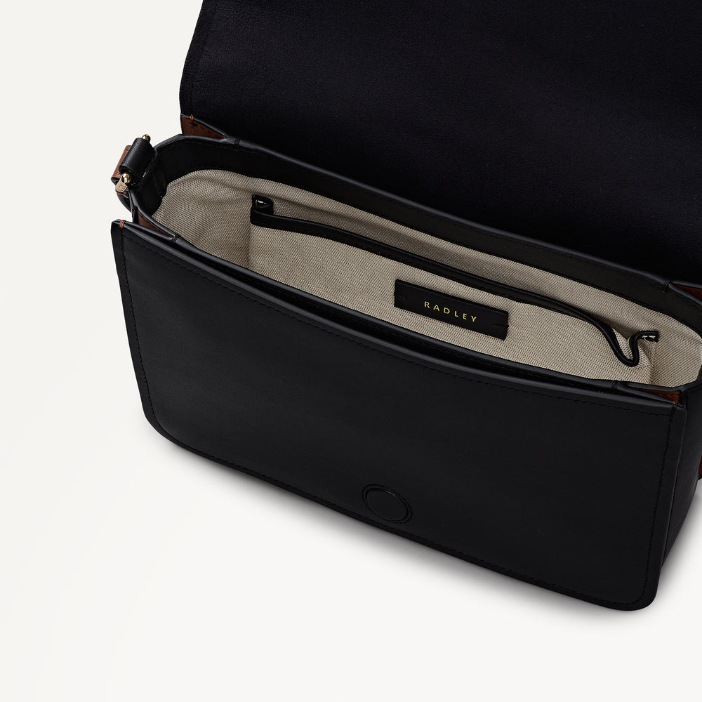 Maldon Mews Medium Flapover Cross Body Black - 112932