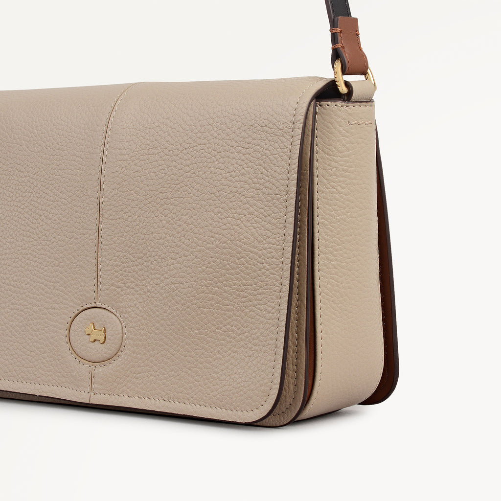 Maldon Mews - Colourblock Medium Flapover Cross Body Porcini - 112934