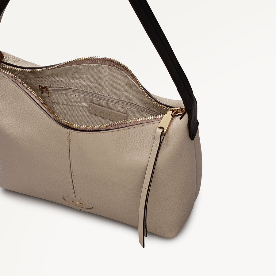 Maldon Mews - Colourblock Medium Ziptop Shoulder Porcini - 112935