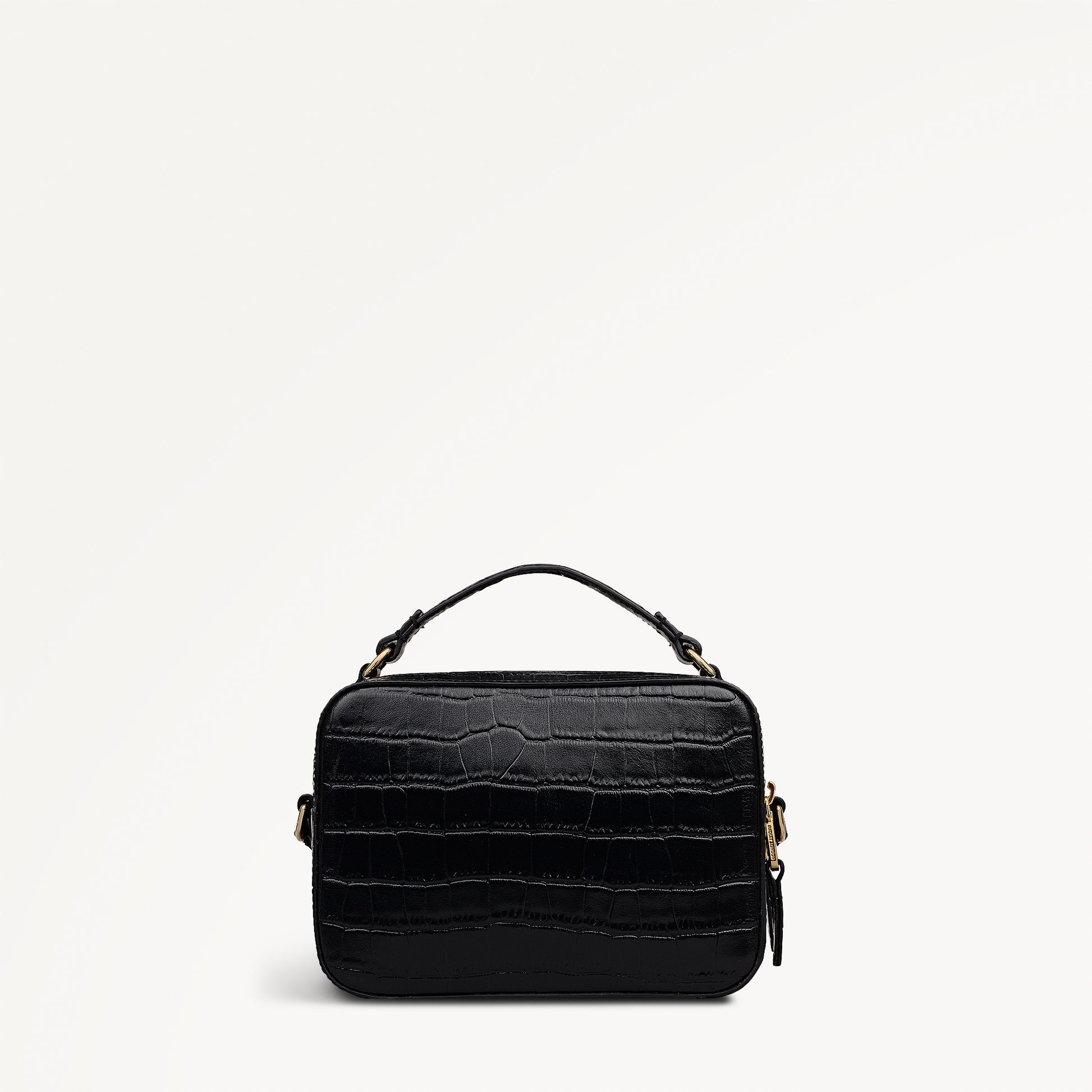 Hadley Lane - Faux Croc Medium Ziptop Cross Body Black - 112944
