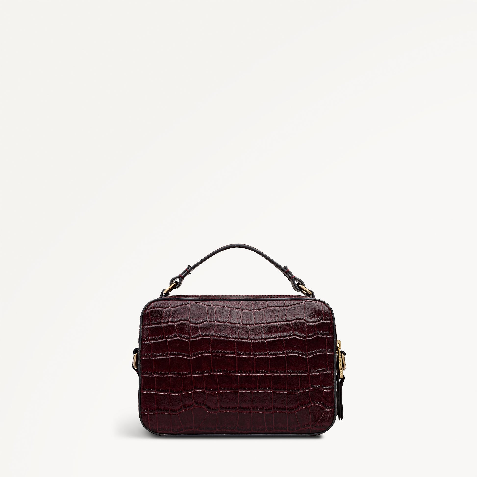 Hadley Lane - Faux Croc Medium Ziptop Cross Body Dark Cherry - 112945