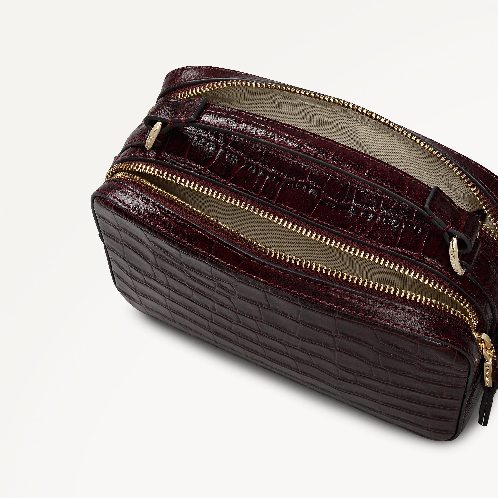 Dark Cherry Medium Ziptop Cross Body Bag | Hadley Lane SS26