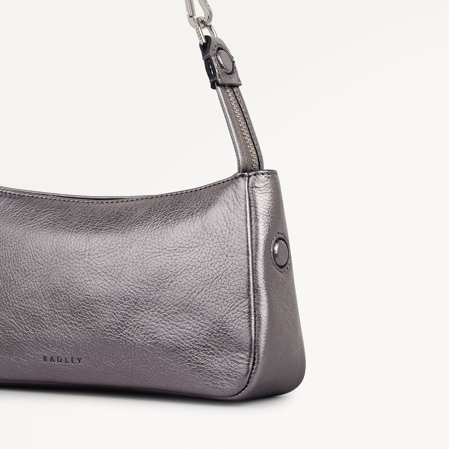 Carlton Close - Metallic Mini Ziptop Shoulder Gun Metal - 112951