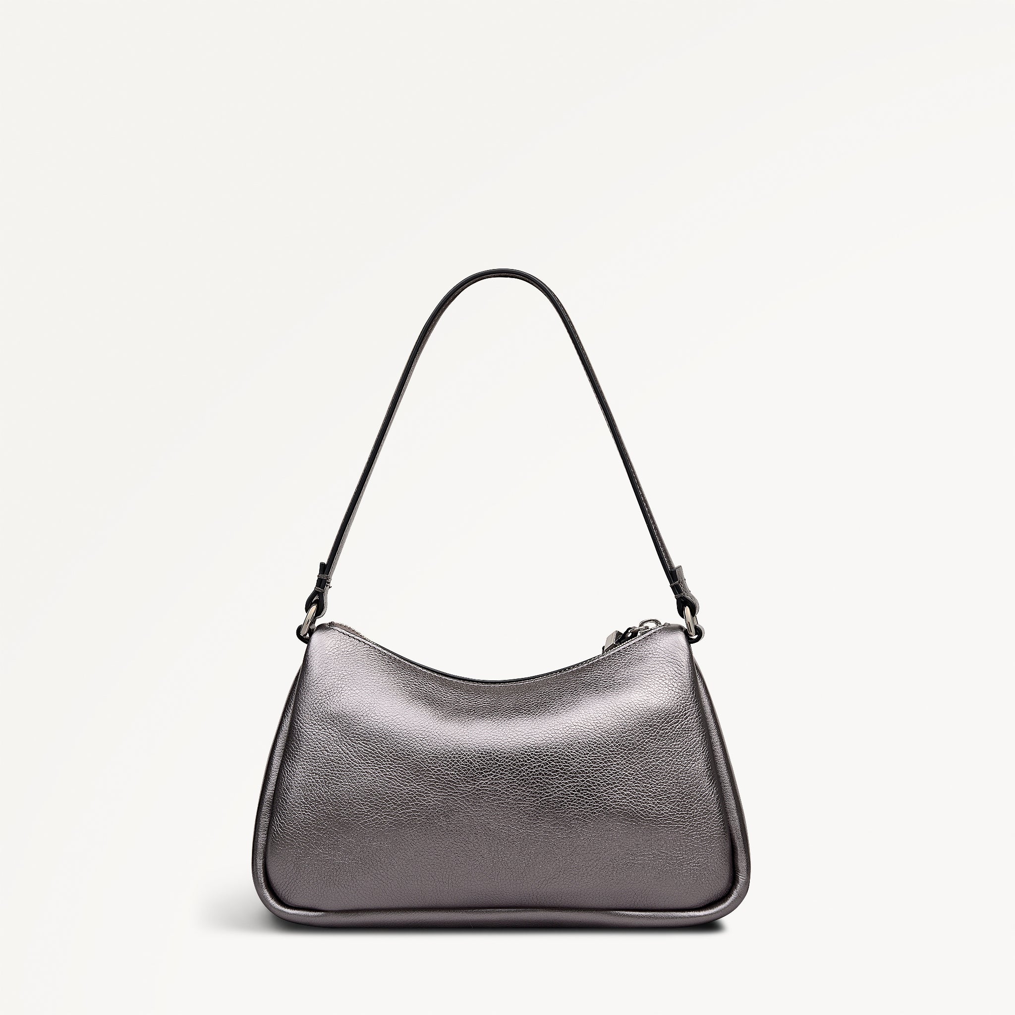 Carlton Close - Metallic Small Ziptop Shoulder Gun Metal - 112952