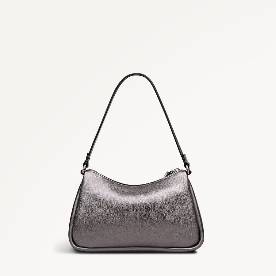 Carlton Close - Metallic Small Ziptop Shoulder Gun Metal - 112952