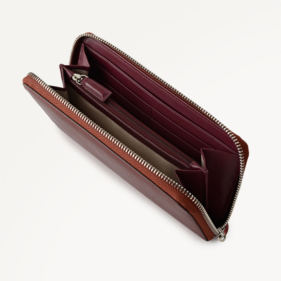 Carlton Close - Metallic Large Zip Around Wallet Bronze - 112979