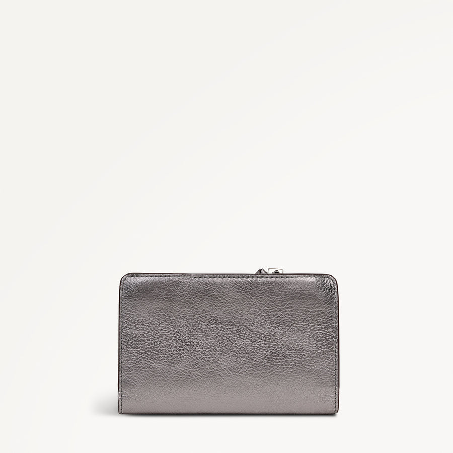 Carlton Close - Metallic Medium Bifold Purse Gun Metal - 112980