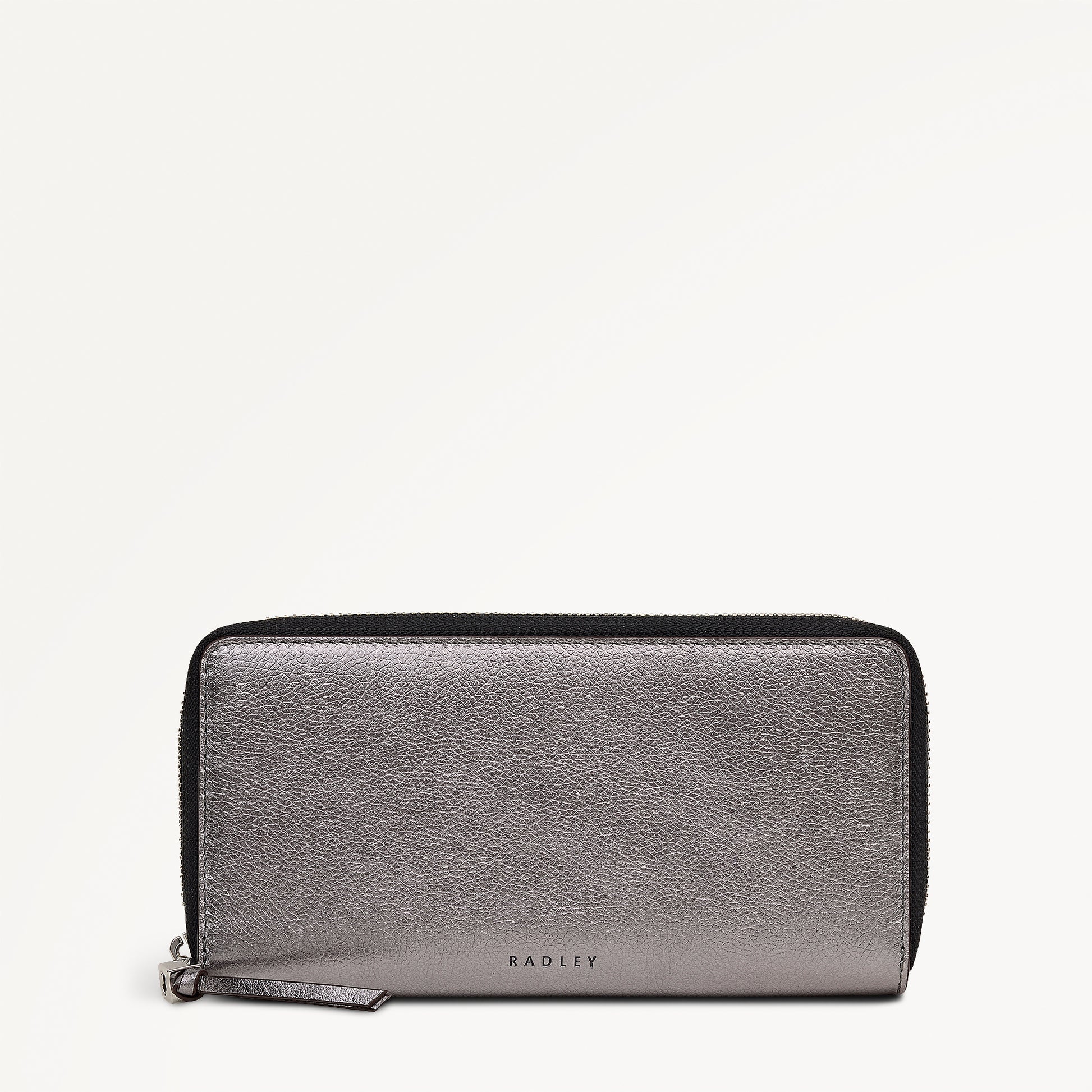 Carlton Close - Metallic Large Zip Around Wallet Gun Metal - 112981