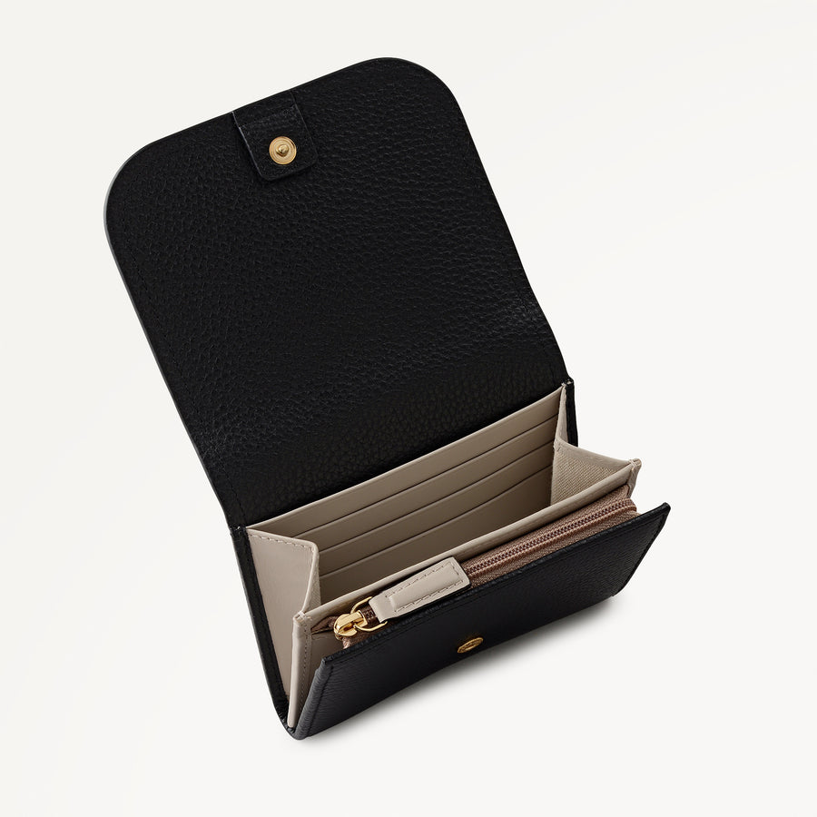 Maldon Mews Medium Flapover Purse Black - 112982