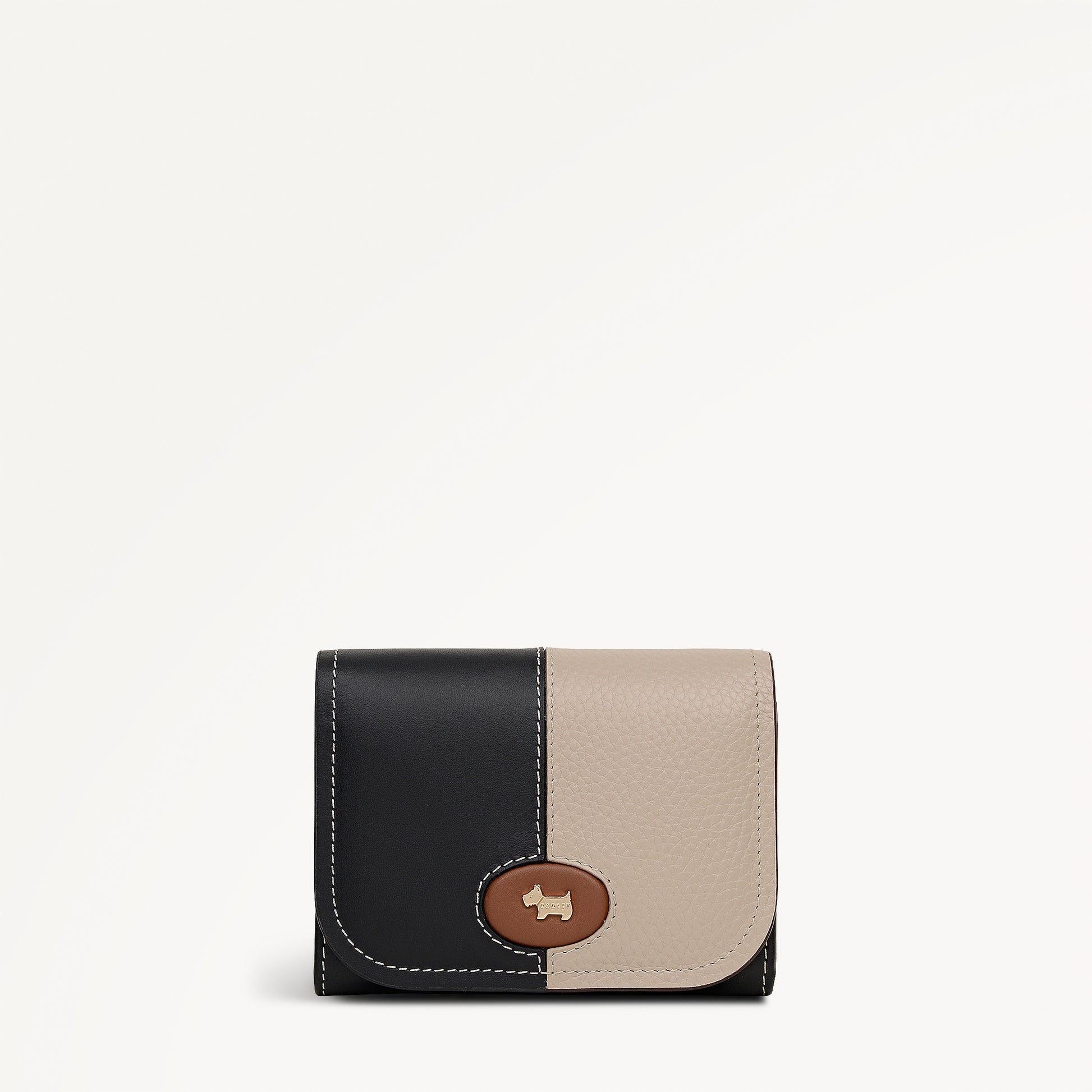 Maldon Mews - Colourblock Medium Flapover Purse Black - 112987