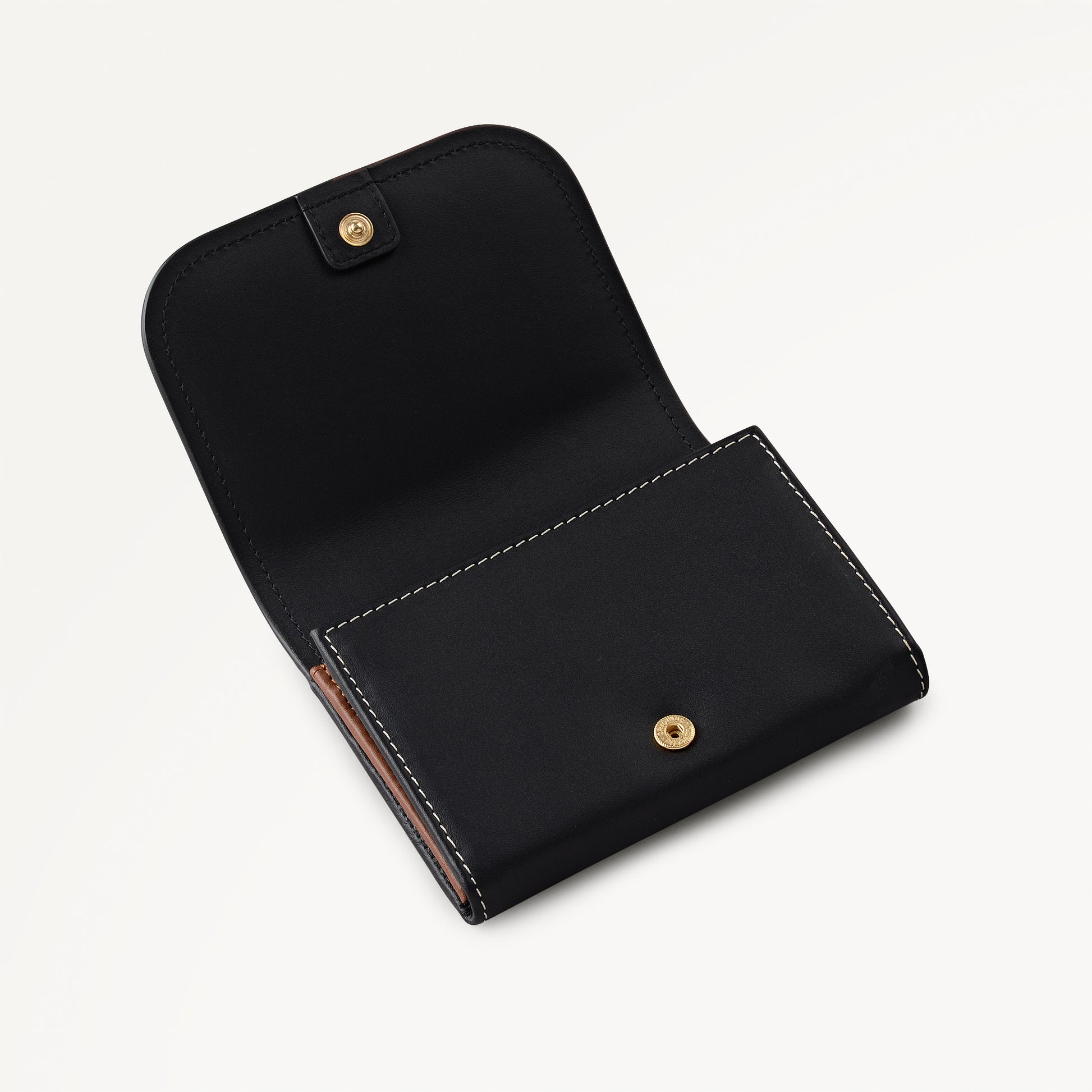 Maldon Mews - Colourblock Medium Flapover Purse Black - 112987
