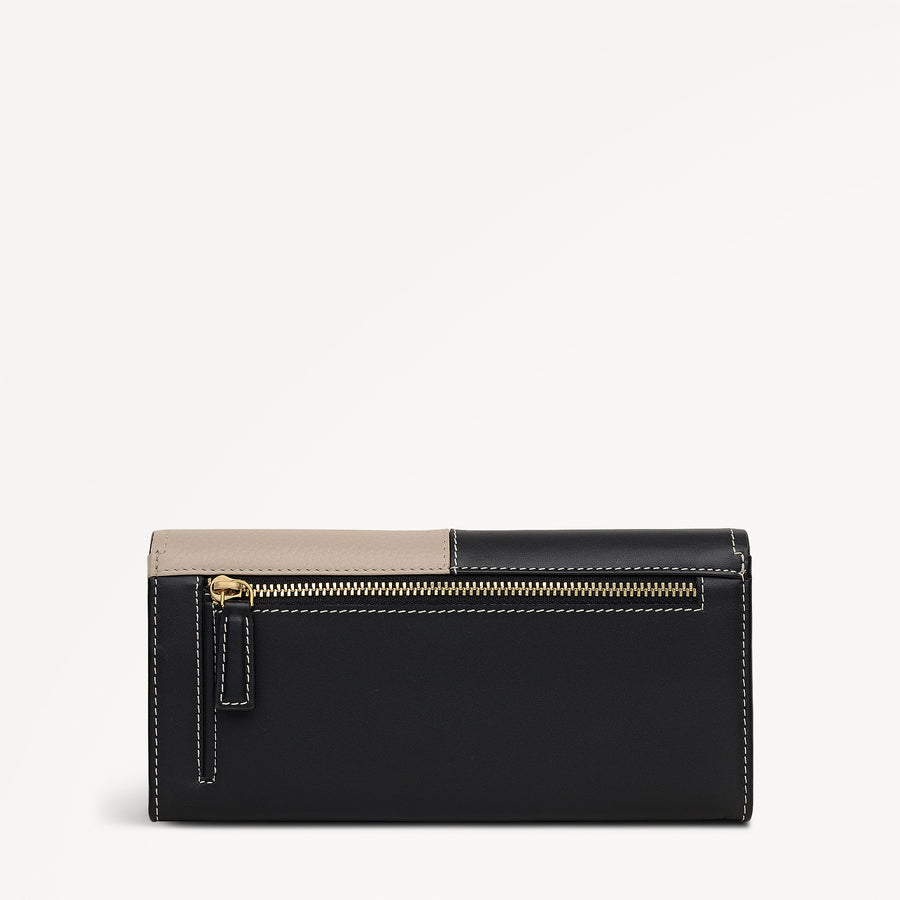 Maldon Mews - Colourblock Large Flapover Wallet Black - 112988