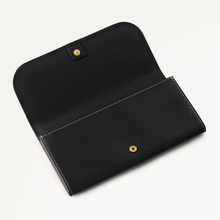 Maldon Mews - Colourblock Large Flapover Wallet Black - 112988
