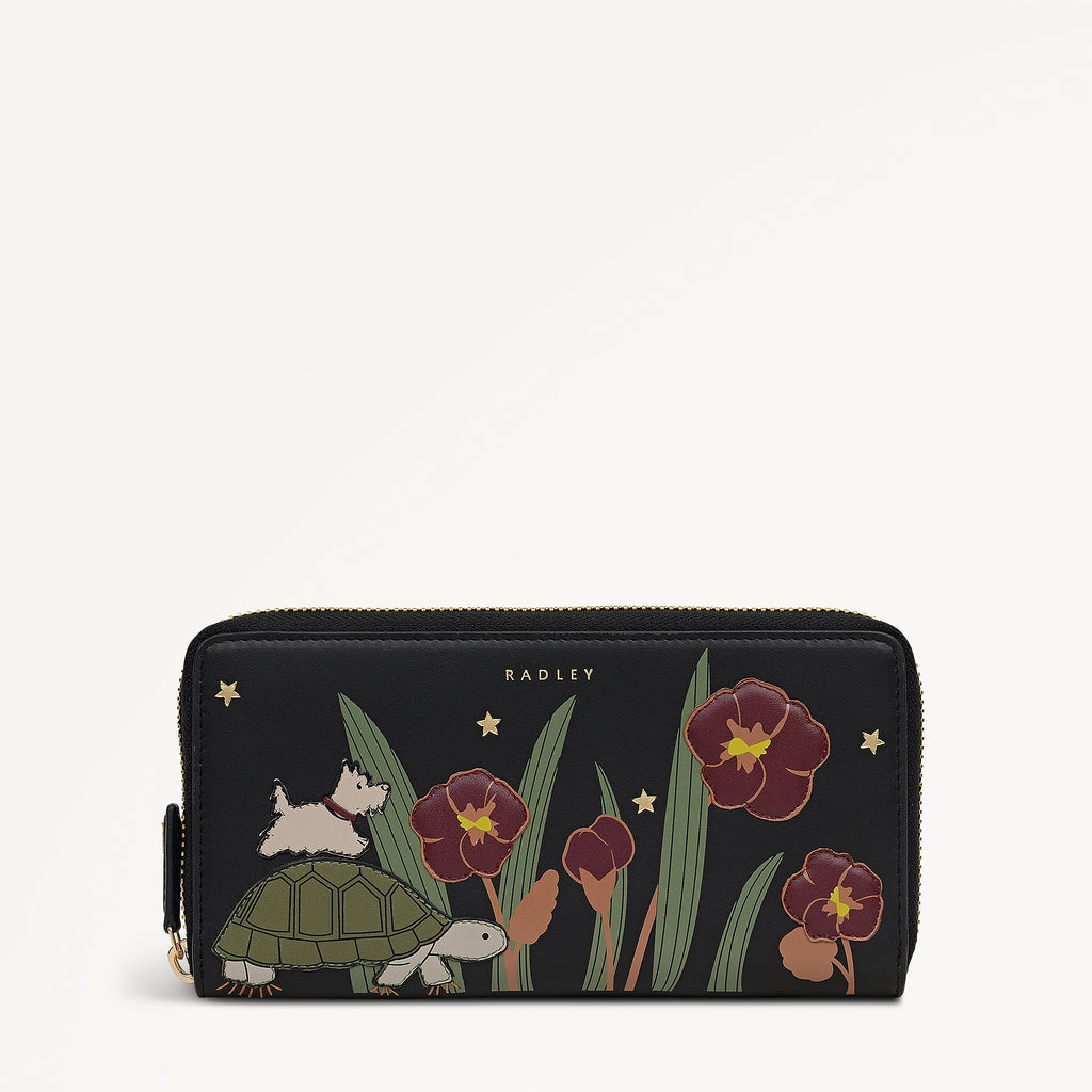Midnight Wanderer Large Zip Around Wallet Black - 112990