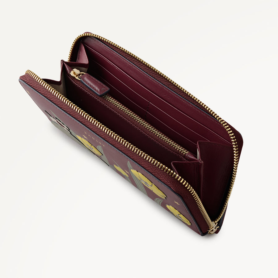 Midnight Wanderer Large Zip Around Wallet Dark Cherry - 112991