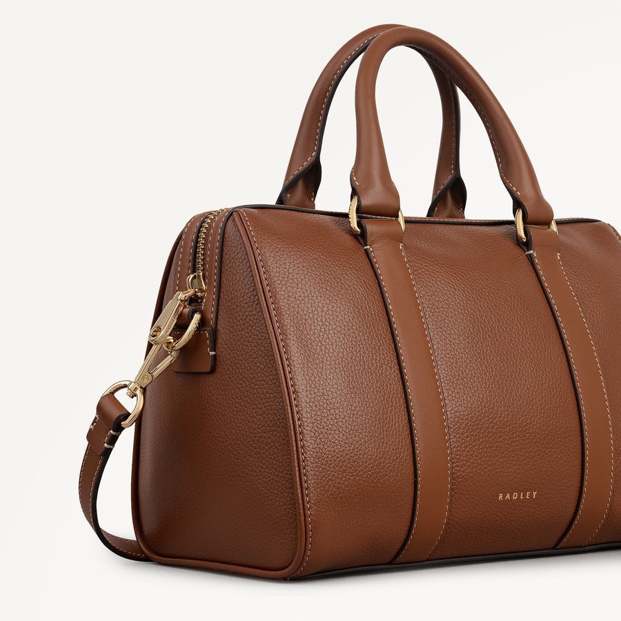 Noble Alley Medium Ziptop Grab Cognac - 113009