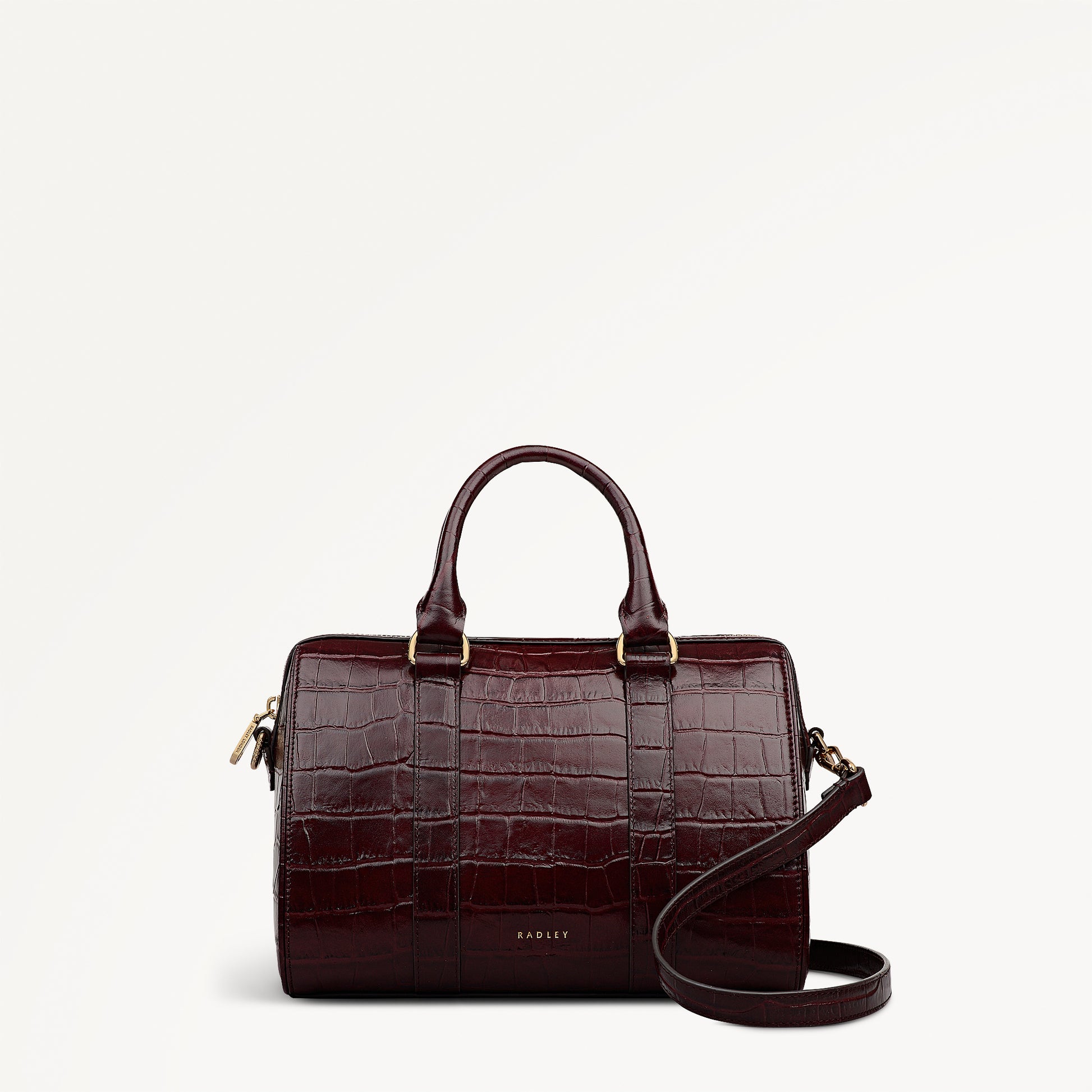 Noble Alley - Faux Croc Medium Ziptop Grab Dark Cherry - 113012