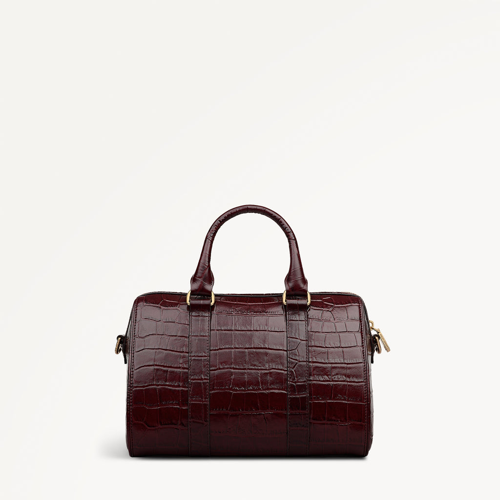 Noble Alley - Faux Croc Medium Ziptop Grab Dark Cherry - 113012