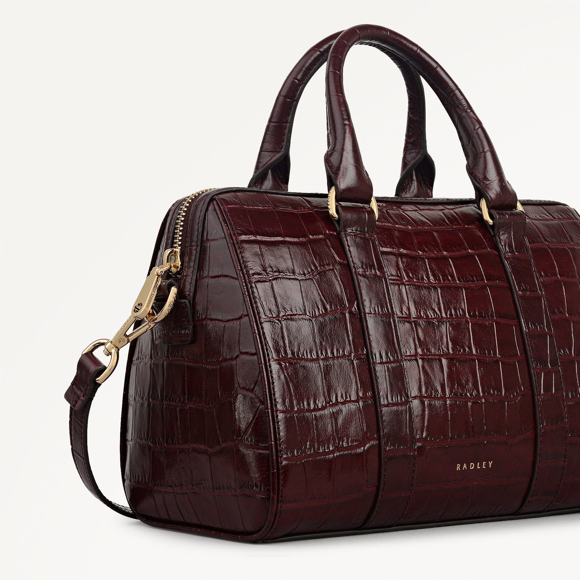 Noble Alley - Faux Croc Medium Ziptop Grab Dark Cherry - 113012