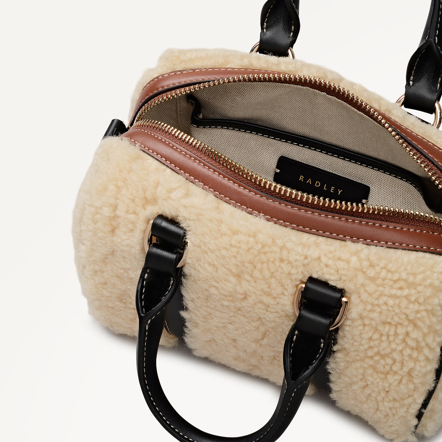 Noble Alley - Shearling Mini Ziptop Grab Natural - 113014