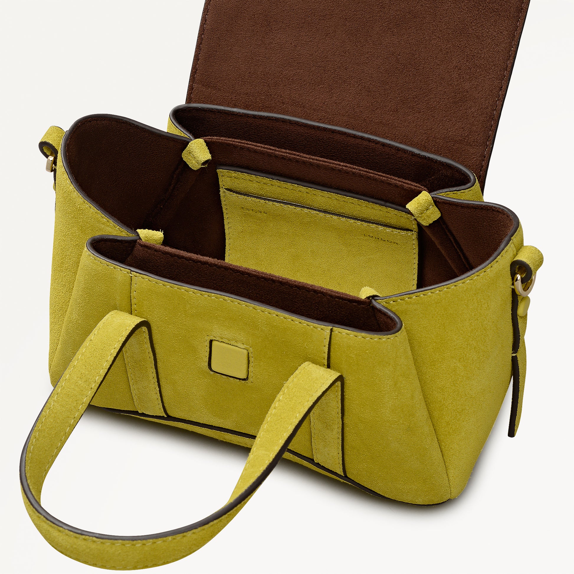 The Chancery - Suede Small Flapover Grab Limoncello - 113036