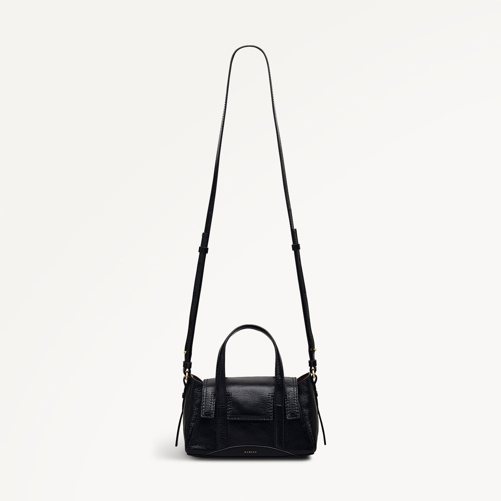 The Chancery - High Shine Small Flapover Grab Black - 113037