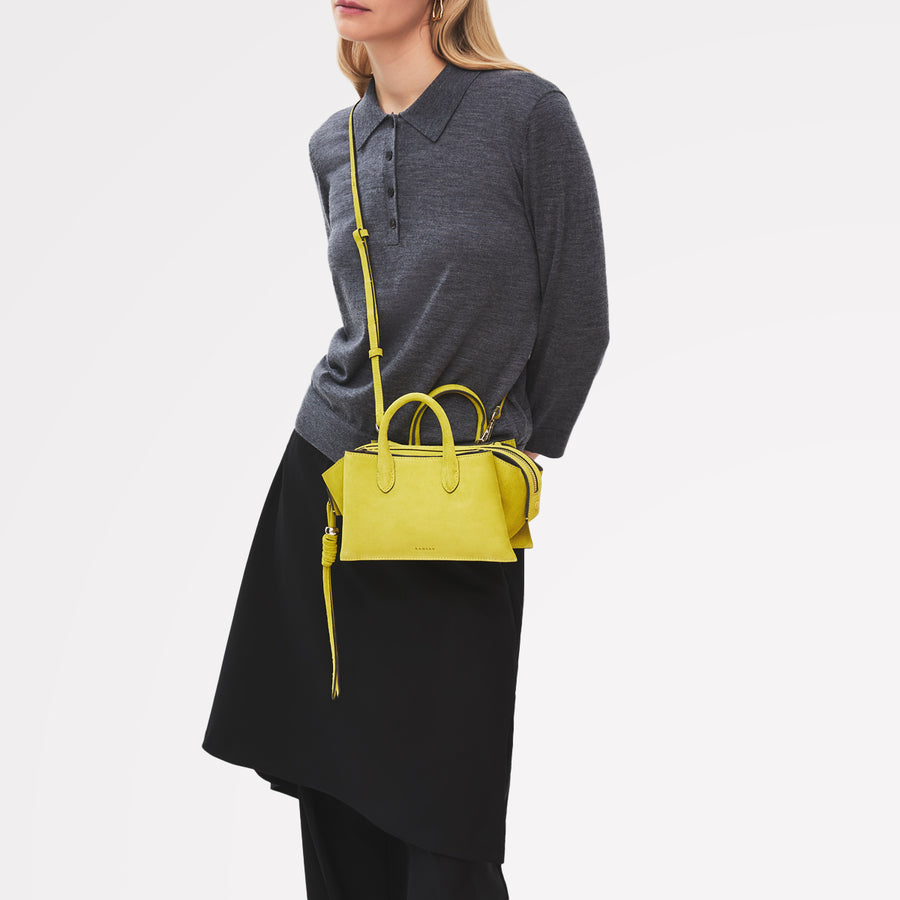 The Romilly - Suede Small Ziptop Grab Limoncello - 113038