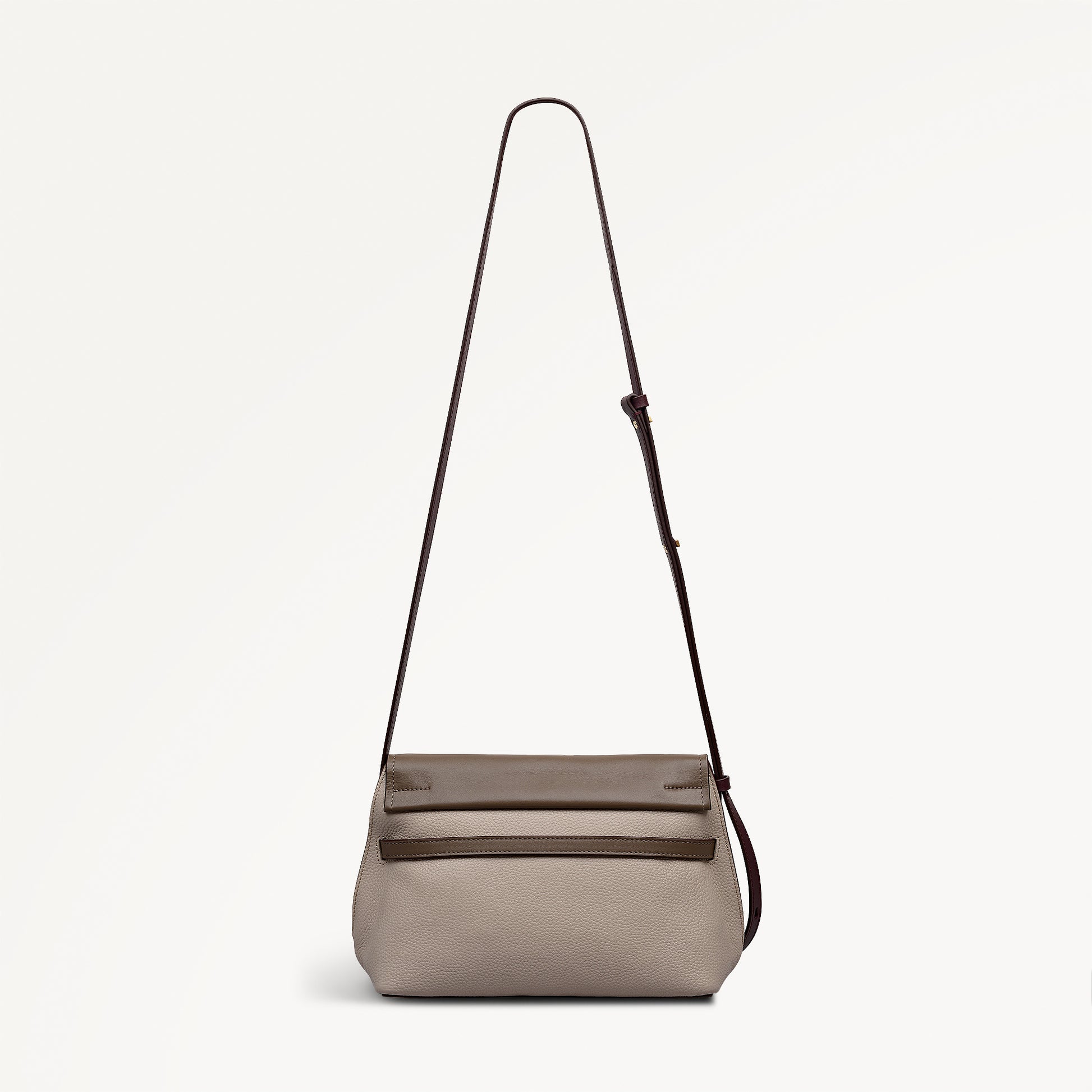 The Christina - Colourblock Small Flapover Cross Body Porcini - 113042