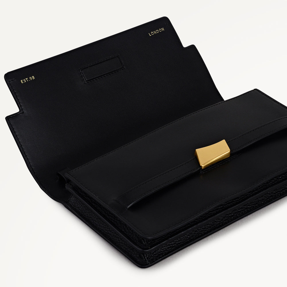 The Christina Mini Flapover Shoulder Black - 113054