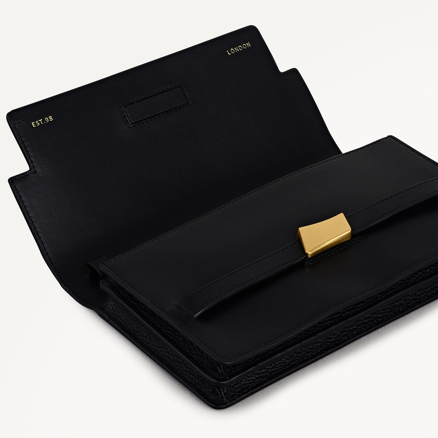 The Christina Mini Flapover Shoulder Black - 113054