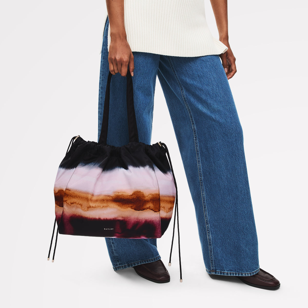 Eden Row - Ombre Stripe Large Open Top Tote Black - 113057