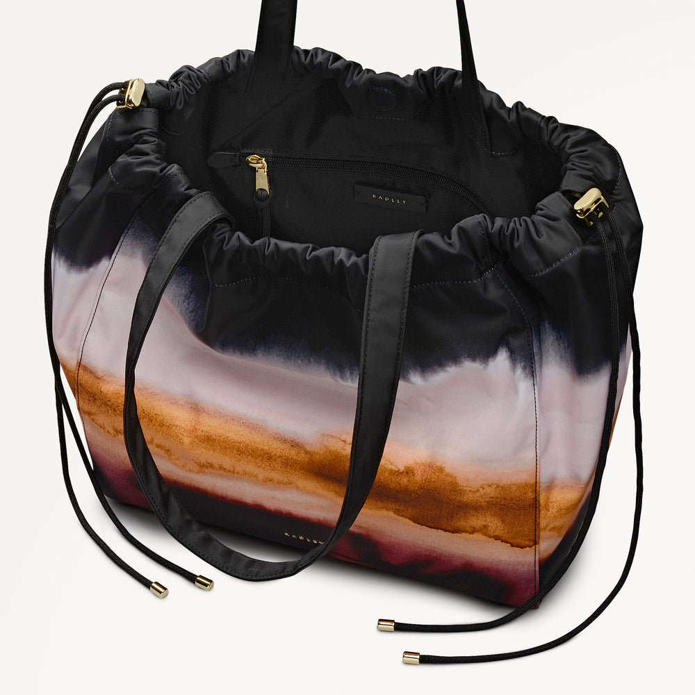 Eden Row - Ombre Stripe Large Open Top Tote Black - 113057