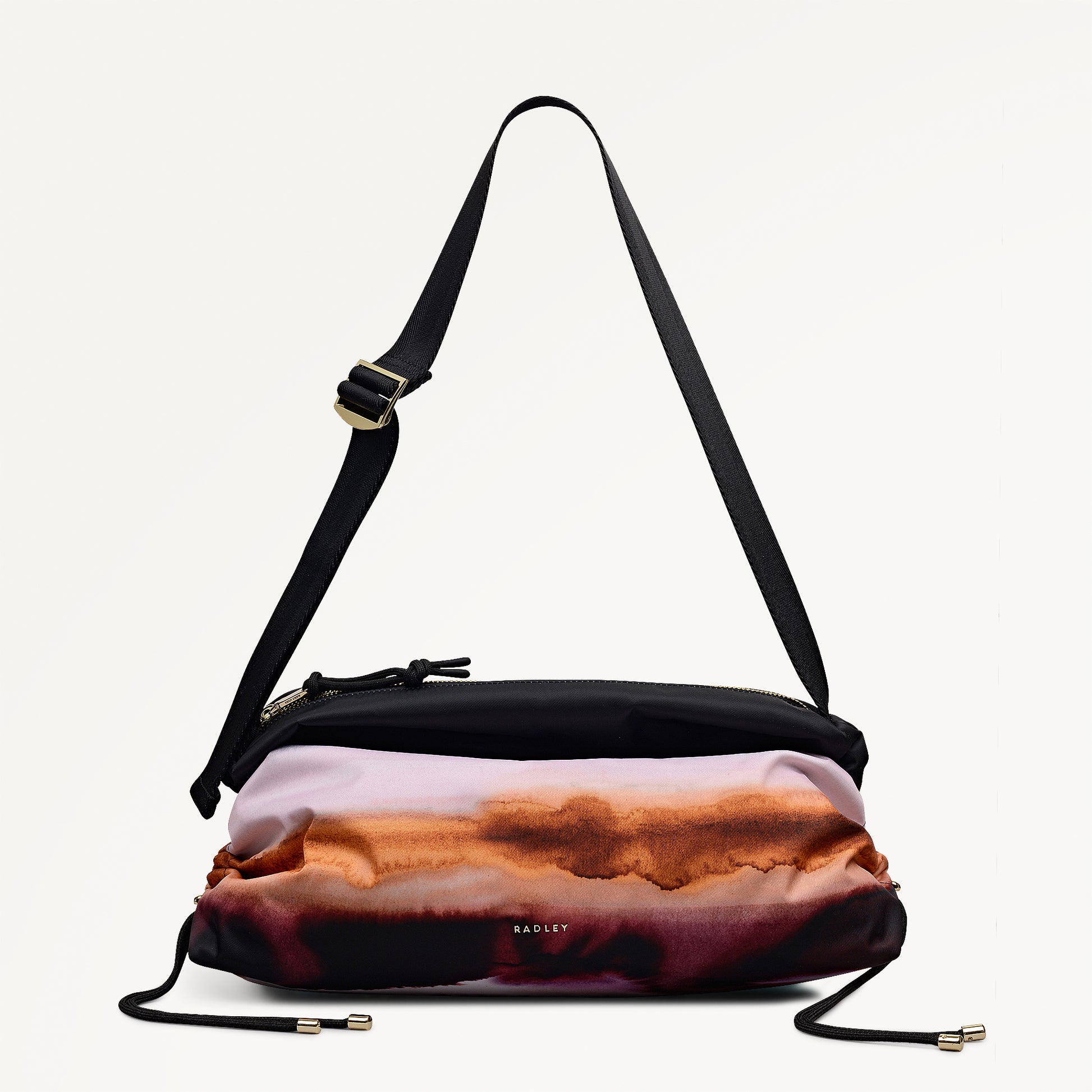 Eden Row - Ombre Stripe Medium Ziptop Cross Body Black - 113058