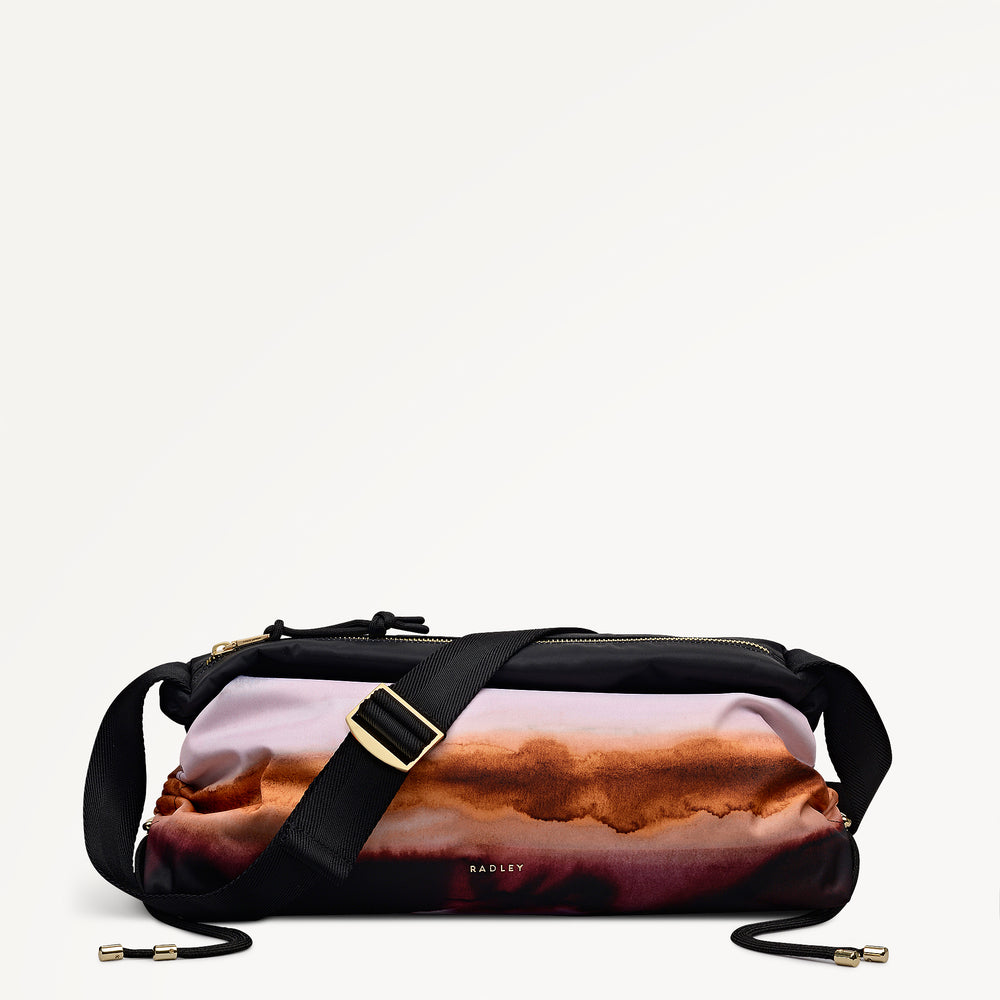 Eden Row - Ombre Stripe Medium Ziptop Cross Body Black - 113058