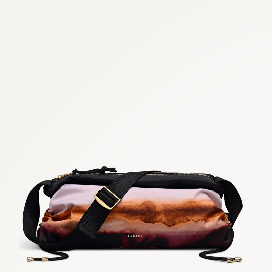 Eden Row - Ombre Stripe Medium Ziptop Cross Body Black - 113058