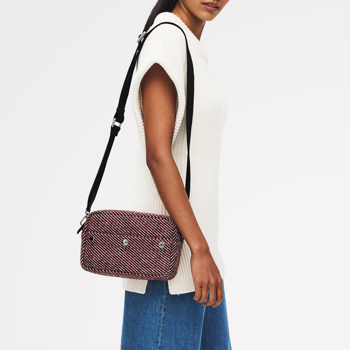 Dark Cherry Small Ziptop Cross Body Bag | Hadleigh Place SS26
