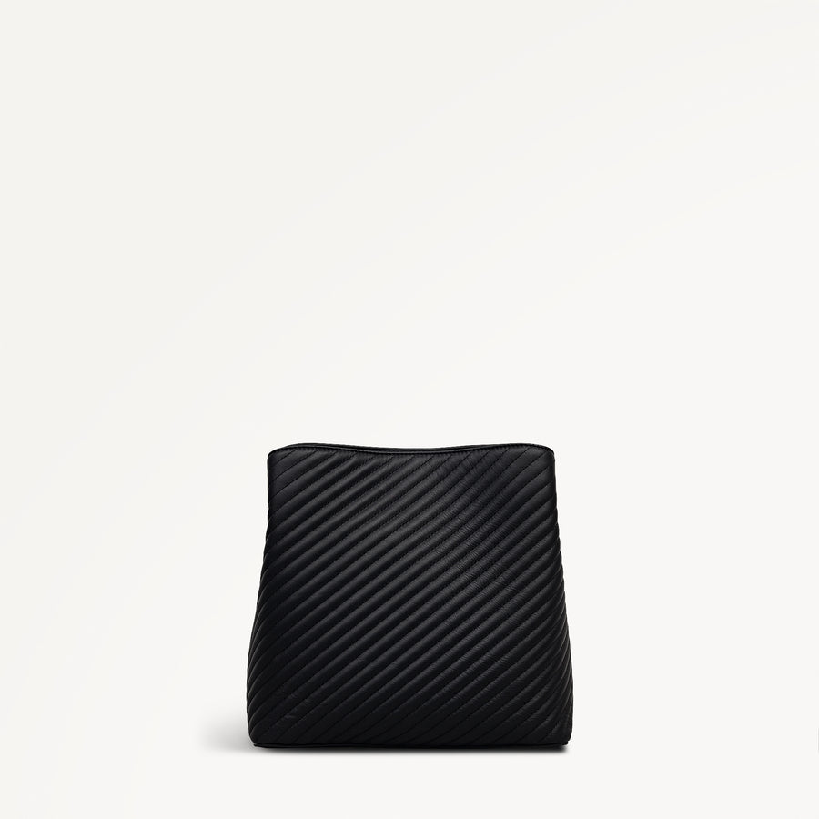 Dukes Place - Diagonal Quilt Medium Compartment Cross Body Black - 113062