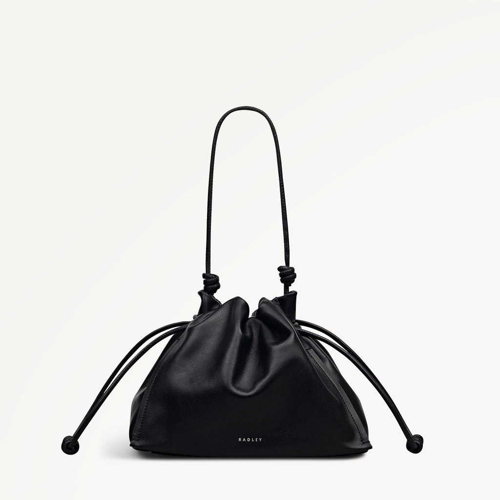 The Roxburgh Medium Drawstring Cross Body Black - 113069