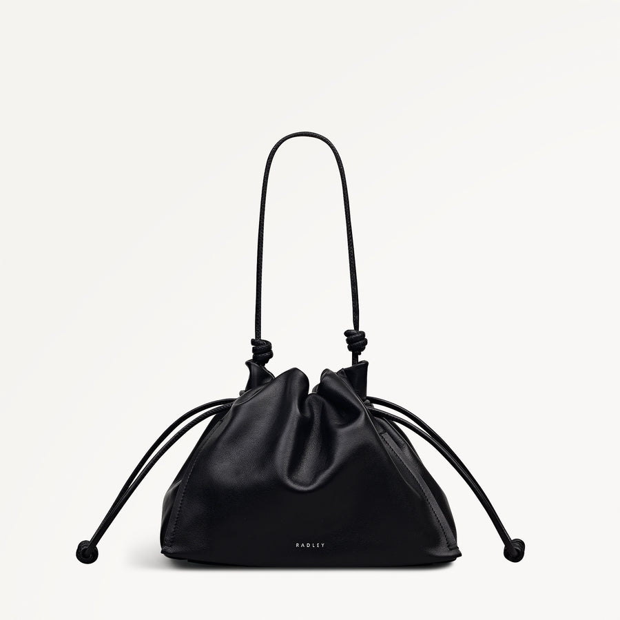 The Roxburgh Medium Drawstring Cross Body Black - 113069