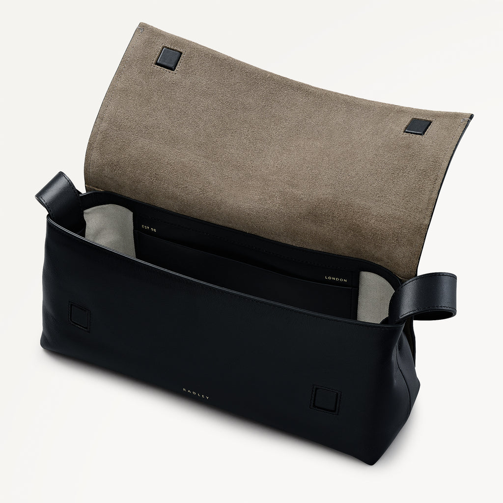 The Annabel - Suede Medium Flapover Shoulder Coffee - 113073