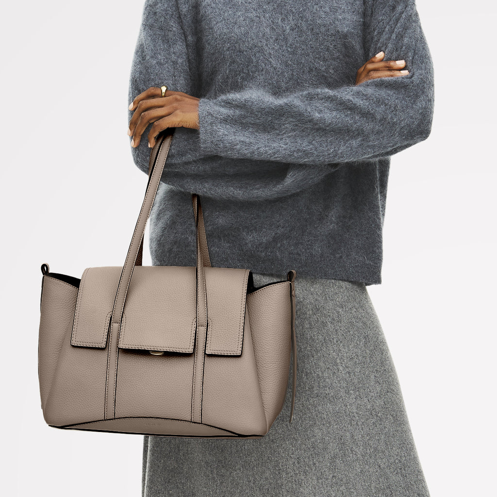 The Chancery Medium Flapover Shoulder Porcini - 113085