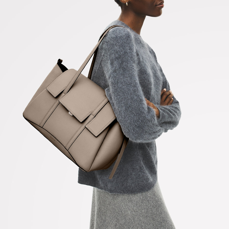 The Chancery Medium Flapover Shoulder Porcini - 113085