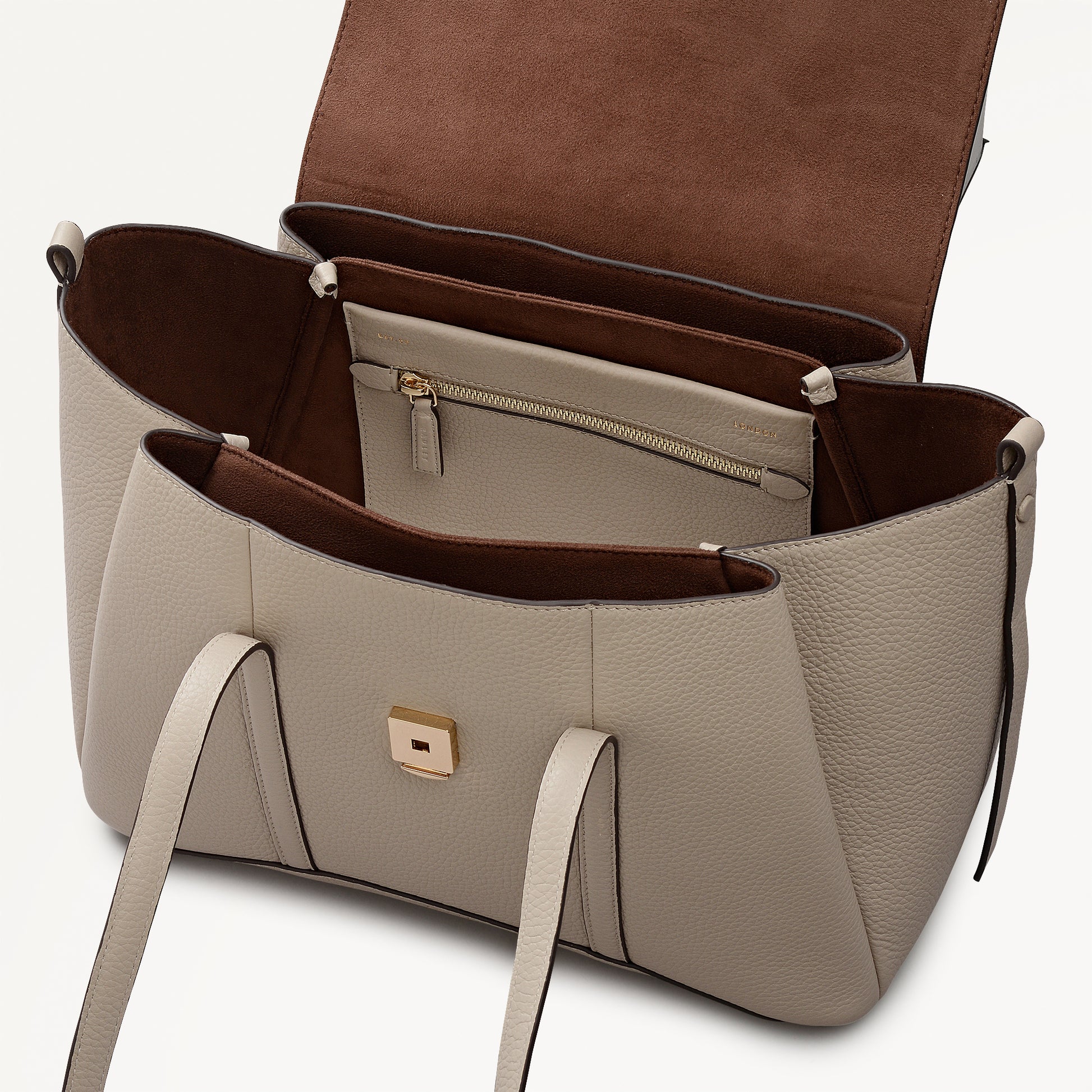 The Chancery Medium Flapover Shoulder Porcini - 113085