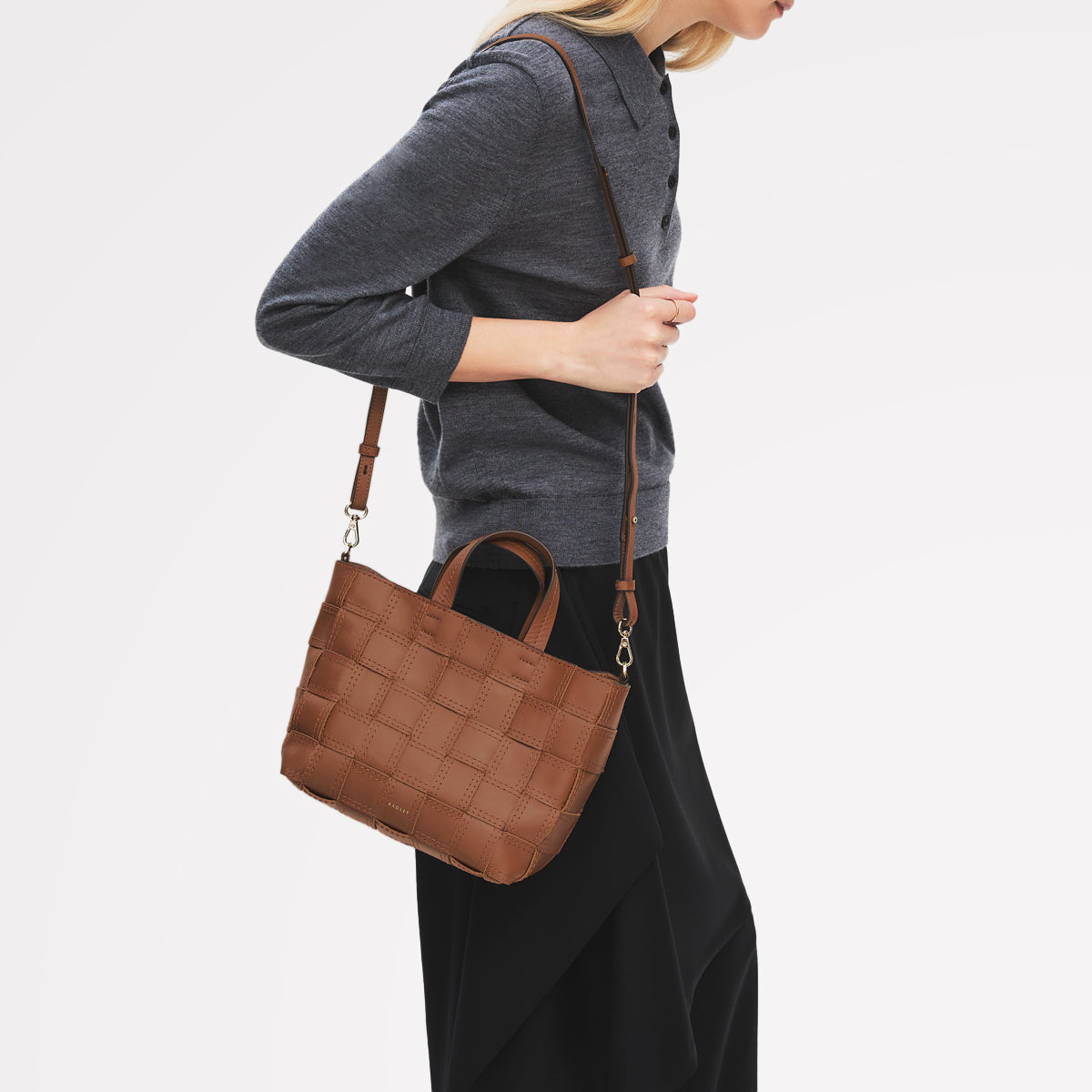 The Abbey Small Open Top Grab Cognac - 113095