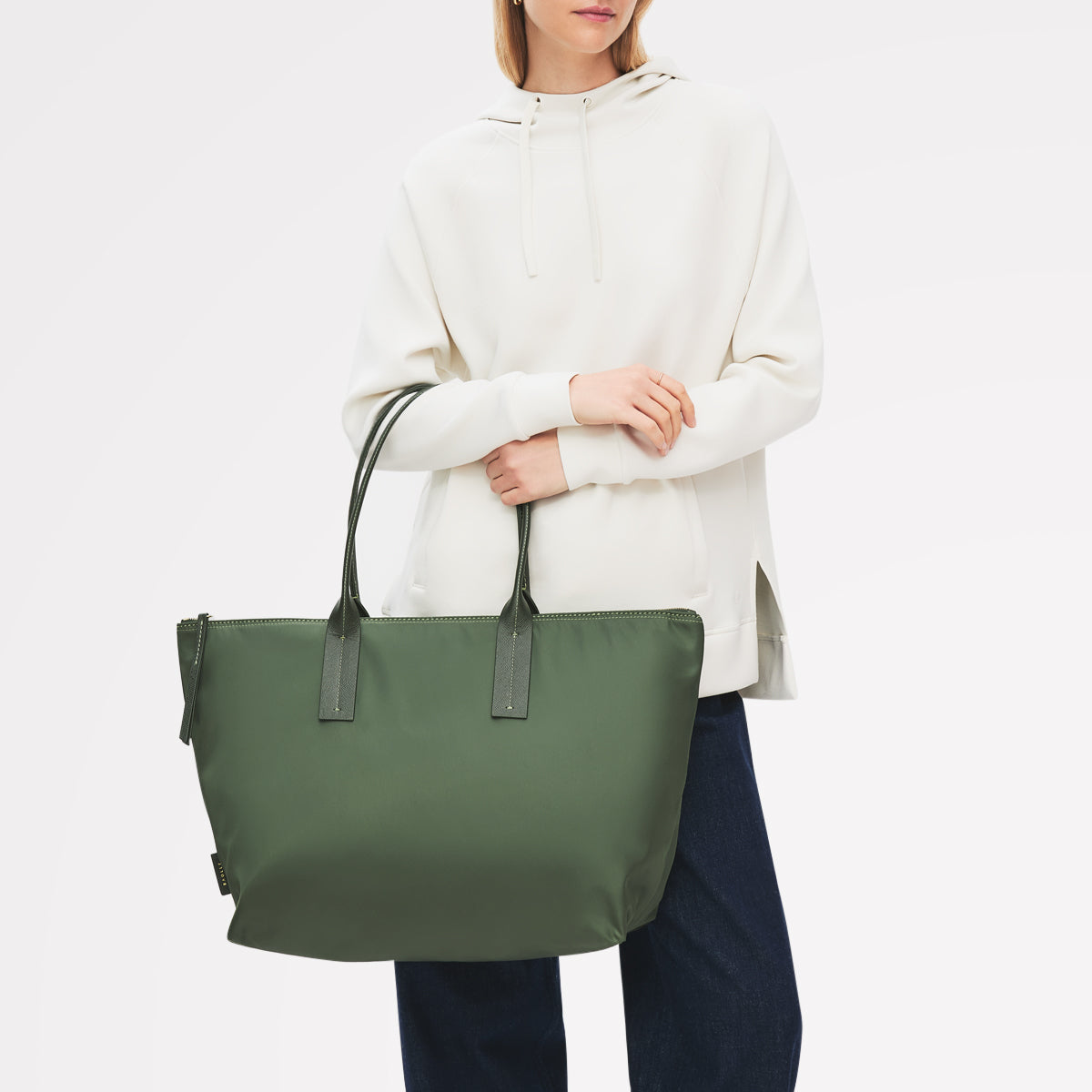 The Townley LARGE ZIPTOP TOTE FERN - 113099