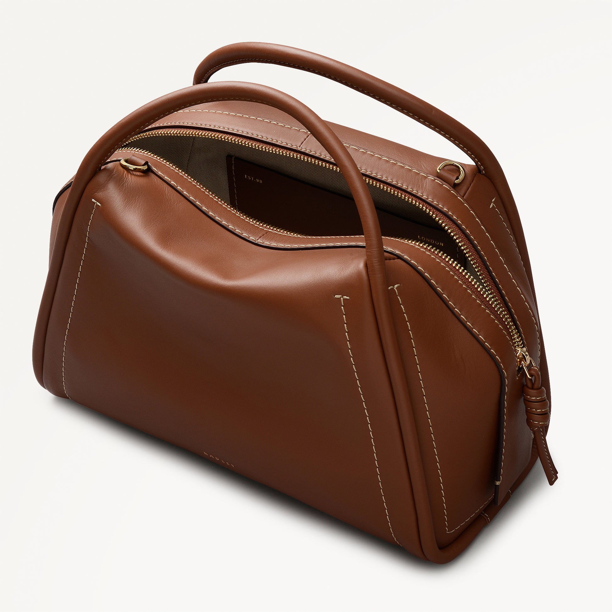 The Golborne Medium Ziptop Grab Cognac - 113116